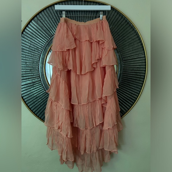 By Anthropologie Tiered Ruffled High-Low Skirt - Picture 6 of 8